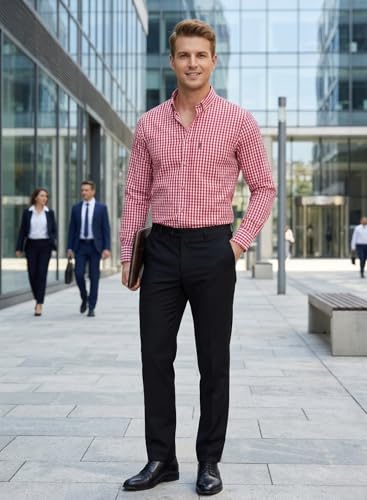 Image of Glowic Men's Checkered Casual Shirt | Full Sleeve Button-Down Shirt | Comfortable Breathable Fabric | Perfect for Casual Office and Outing Wear