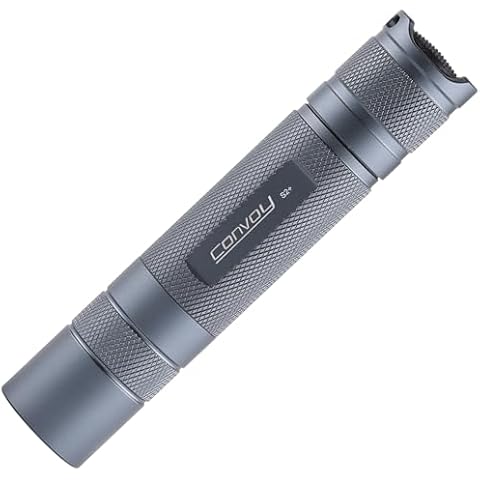 LITNIT Convoy S2+ SST20 Flashlight,DTP Copper Plate,ar-Coated Glass Lens,7135 12groups (Grey, 4000K Without Battery) Cover