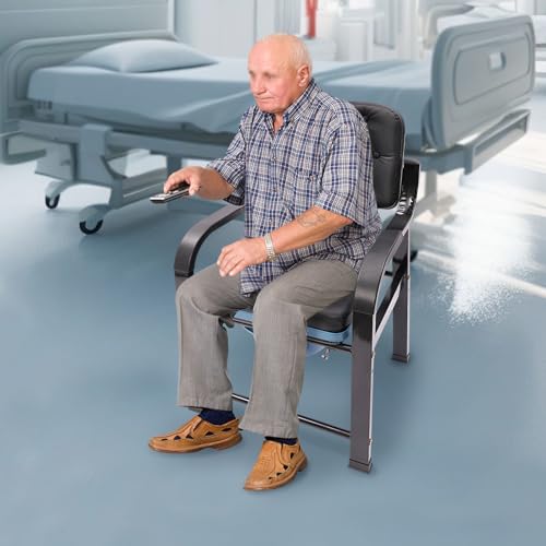 Bedside Commode Toilet Chair, 3 in 1 Commode Chair for Toilet with Arms, Portable Toilet Heavy Duty Shower Chair Bed Side Commode for Elderly Adults and Disabled, Load 551 lbs