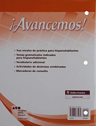 !avancemos!: Cuaderno Para Hispanohablantes (Student Workbook) with Review Bookmarks Level 1 (Spanish Edition)