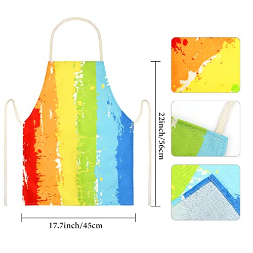 Kids Artist Costume Accessories Set Painter Dress-Up with Beret Hat Tie Dye Apron for Halloween Career Day Costume