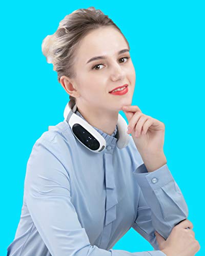 Hezheng Hzc Neck Massager,Pain Relief Deep Tissue Cordless,Electric Pulse Neck Massagewith Heat 3 Massage Pads Offer Deep Relaxation-Super Large Touch Screen-Voice Prompt-Remote Control-Gift Package #TOP3