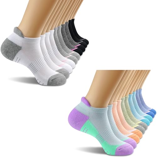 OGW Women's Ankle Socks for Athletics 5-Pack - Cushioned Sock with Arch Support,Moisture-Wicking for Running/Yoga/Gym,size 5-12