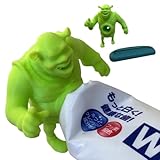 Green Monster Pooping Toothpaste Topper Plus Squeezer for Crest & Sensodyne Tubes, Squeezer Funny Gift for Kids Adults & Bathroom Décor, Funny Bathroom Gadget, Hilarious Gag Gift for Friends Family