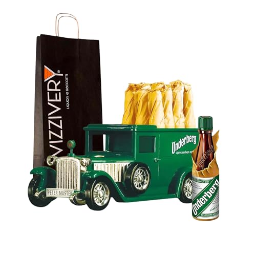 Liquore Amaro Underberg - Box Camion Originale Underberg con 12 Bottigliette Mignon da 2cl Vol. 44% - Liquore Digestivo alle Erbe - Set da Collezione