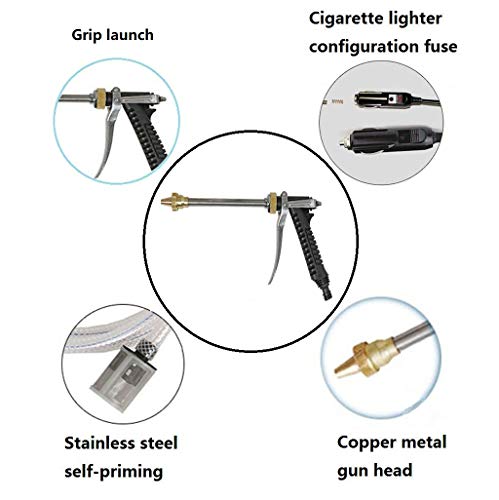 Electric Water Pump Car Washer, Car Power 12V 80W, 6L/Min High Pressure, for Washing Irrigation Decontamination