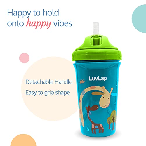 LuvLap-Tiny-Giffy-Sipper-for-InfantToddler-300ml-Anti-Spill-Sippy-Cup-with-Soft-Silicone-Straw-BPA-Free-18m-Green