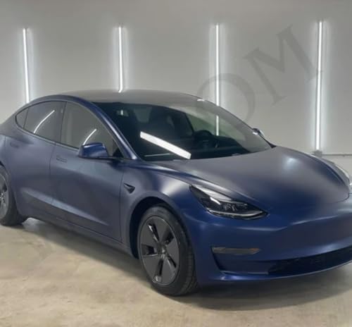 Image of WISDOM Navy Blue Matt Metallic Vehicle Wrap Vinyl Matt Finish Easy Apply Air-Release Weatherproof DIY Car & Motorcycle Wrap (Navy Blue MATT Metallic, 20 Inch X 17 Feet)