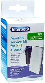Interpet Monthly Service Kit for Interpet PF Mini Aquarium Power Filter, floss and carbon bonded replacement foams (Pack of 3)