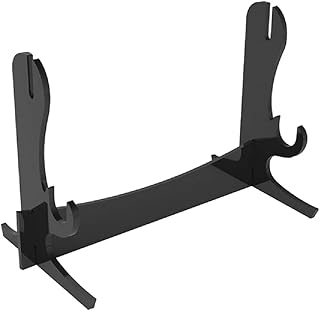 MWD Sword Stand Katana Holder Two-Layer Acrylic Samurai Sword Bracket Katana Sword Display Stand (Black)