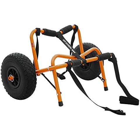 RAD Sportz Kayak Trolley Pro Premium Kayak Cart with NO-Flat Airless Tires 150 LB Capacity Orange with Free Mesh Carry Bag Cover