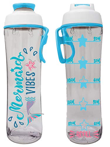 Water Bottle for Kids With Time Markers - Motivational Bottles Remind Boys