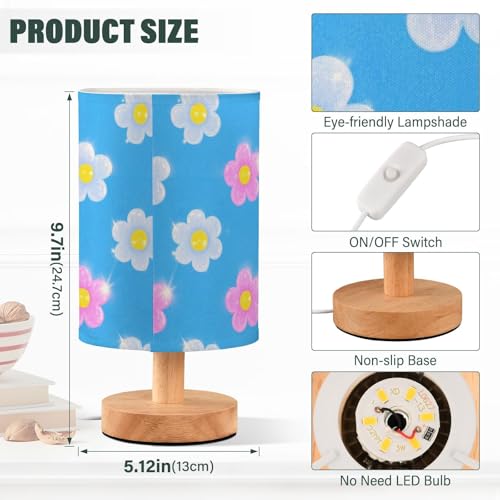 Lámpara de mesa infantil azul con brillo falso miniatura 3