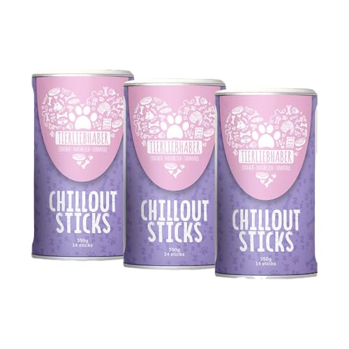 TIERLIEBHABER - Chillout Sticks 3x350 g Natürliche Hundeleckerli zur Entspannung & Stressreduktion – Sanfte Unterstützung für Hunde bei Silvester, Autofahrt & Alltag – Relax Snacks & Calming Treats