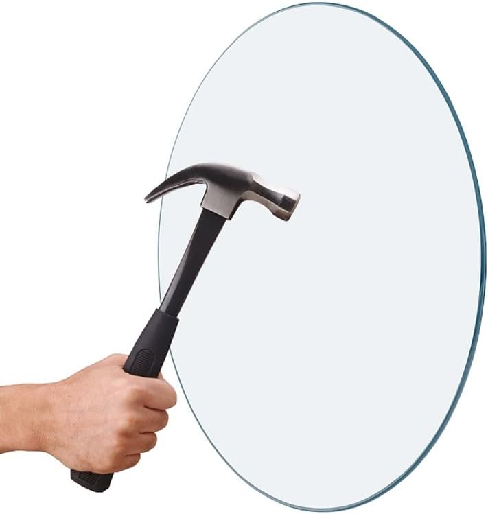 SYYXHC 36in Dining Table Top with Beveled Edge, Clear Tabletop for Coffee Tables Patio Tables, 90cm Large Tempered Glass Countertop(90cm/35.4in)