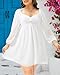 Pinup Fashion Plus Size Summer White Dresses Women Sweetheart Neckline Long Sleeve Graduation Chiffon Sweet Swing Casual Short Dress