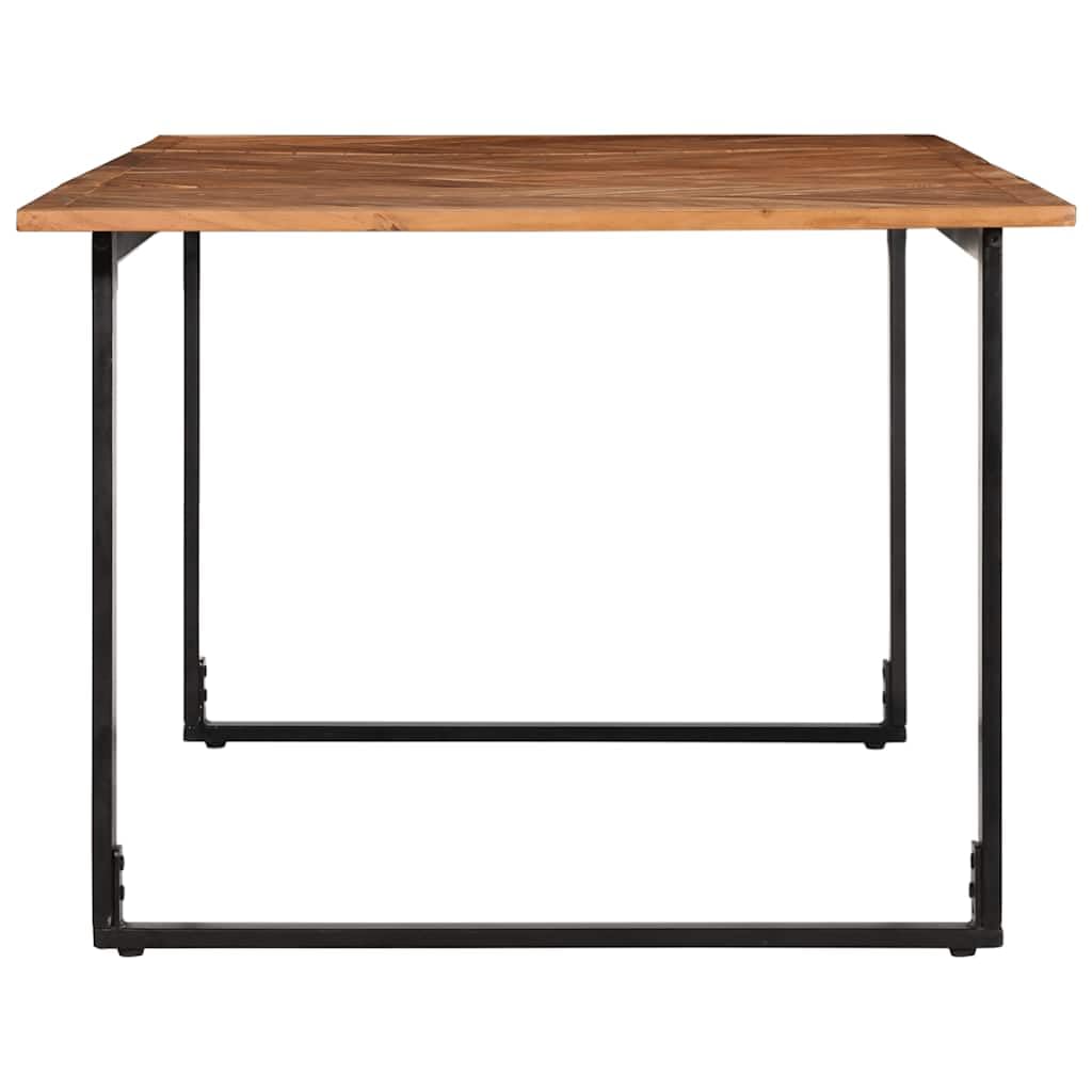 Esstisch Massivholz Akazie 200x100x75 cm mit pulverbeschichtetem Stahlgestell, Esszimmertisch ausziehbar und stabil für Küche Wohnzimmer Essbereich
