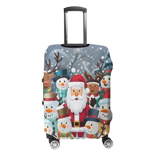 Anti-Scratch Luggage Cover Many Snowmen Printed Luggage Case Protector Washable Suitcase Covers Elastic Suitcase Protector for Size L (26-28 inches) Luggage4