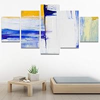 SIGNWIN 5 Panel Canvas Wall Art Modern Art Contemporary Digital Art Dramatic Geometric Multicolor Patterns for Home Decorations Ready to Hang - 60