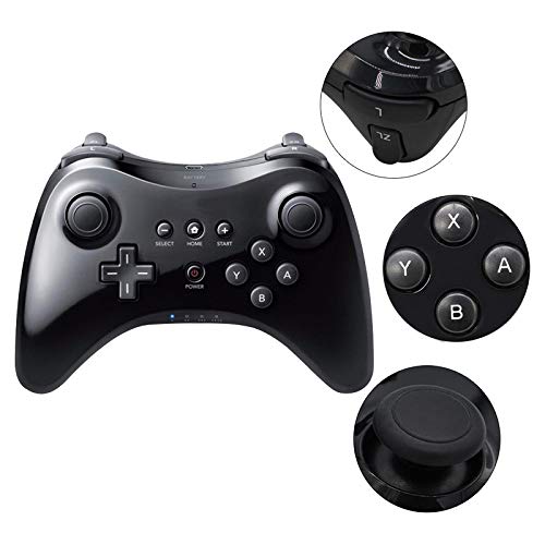 Image of linsuntop Wireless Pro Controller for Wii U Pro, Rechargeable Game Controller for Wii U with Charging Cable (black)