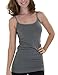 Caramel Cantina 4 Pack Juniors Long Length Basic Cami (Large, Grey/Burg/Navy/Teal)