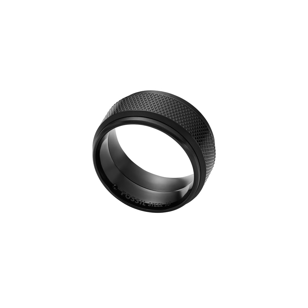 Fossil Anillos con banda de acero inoxidable para hombre