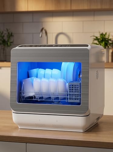 SUNVIVIPRO 18" Portable Countertop Dishwasher with 152OZ Water Tank, 6 Preset Mode, Dishwasher Machine fits up to 12" plates, Energy Star, 12H Delay Start, Small Dish Washer for Dorm RV&Apartment
