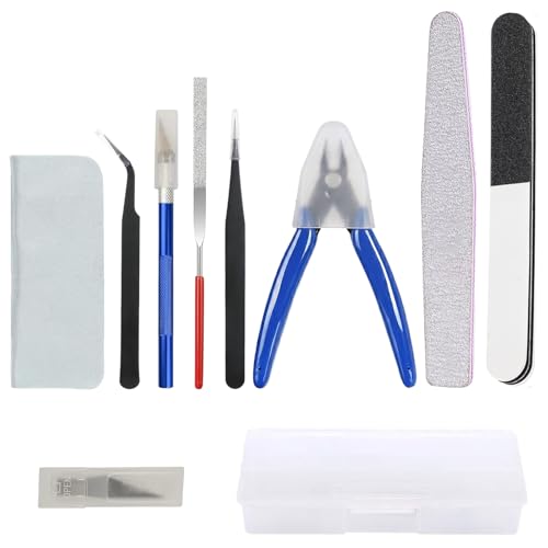 14 PCS Model Tools Kit with Storage Box - Hobby Building & Repair Set for Plastic Model Kits Gundam Car Models and Miniature Assembly