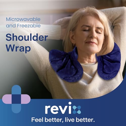Image of REVIX Microwave Heating Pad for Neck Shoulders and Back, Weighted Hot Neck Shoulder Wrap with Herbal Aroma, Microwavable Moist Heat Warmer, Scented