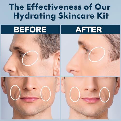 Skin Care for Men Gifts Set,Anti-aging Skin Care Kit for Tigten,Firm & Hydrate Skin,Retinol,Hyaluronic Acid Mens Self Care Facial Kit,Men Birthday Valentines Gifts for Him Boyfriend Dad Husband