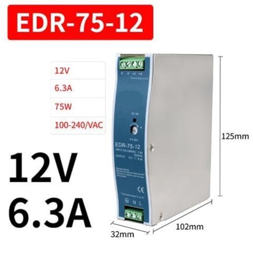 Alimentation rail DIN NDR-75W à tension stable 12V - 5
