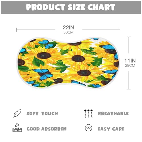 Kigai Sunflower Butterfly Baby Burp Cloths Extra Soft and Absorbent Burping Rags Cotton Burping Clothes Baby Washcloths for Newborn Boys Girls - 1 Pack4