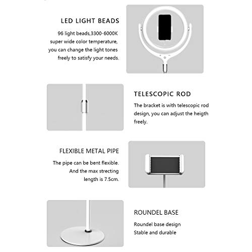 Lampe de remplissage LED 30,5 cm éclairage de smartphone 3 effets - 5