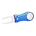 Mile High Life All Metal Foldable Golf Divot Tool with Pop-up Button & Magnetic Ball Marker (Blue Bone)