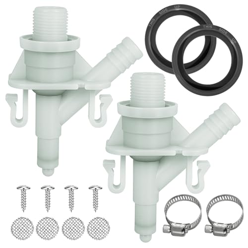 Image of 2-Pack 385311641 RV Toilet Water Valve & 385311658 Flush Ball Seal Replacement Kit Leak-Proof for Sealand Dometic 300 /301 /310 /311 /320 /321 Series RV, Marine, Pedal Flush Toilets