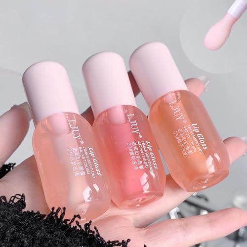 HJXUQIME 3pcs Moisturizing lip gloss,Hydrating Glossy Lip Oil Stick For Women, Lip Care For Dry...