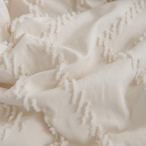 Sleepbella Full Comforter Set, Cream Tufted Design Boho Bedding,Lightweight And Fluffy Down Alternative Comforter 3 Pieces thumb #5