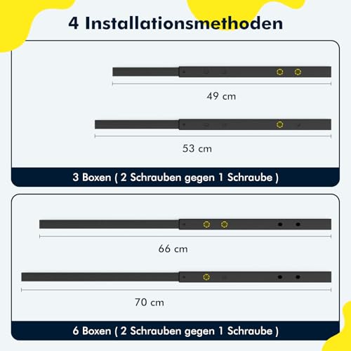 Suhu Ausziehbar Getränkekistenregal (3-6) Kisten(49-70) x30x140CM Getränkeregal Küchen Regal Getränkekisten Kistenregal Wasserkistenregal Bierkistenregal, Speisekammer Belastbarkeit 150kg Schwarz