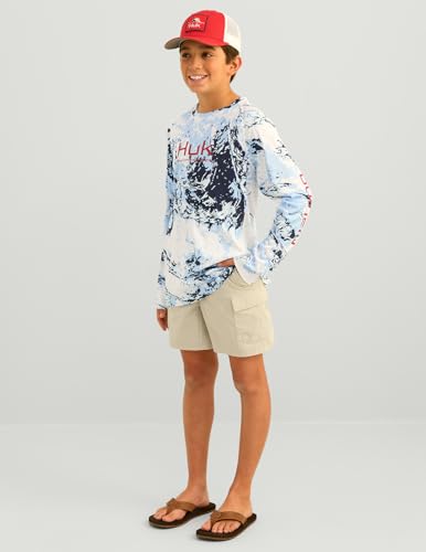 Image of HUK Kids Pursuit Pattern Long Sleeve Shirt, Fishing Shirt for Kids