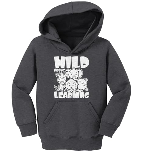 Tcombo Wild About Learning - Animals Pun Toddler/Youth Fleece Hoodie2