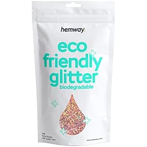 Hemway Eco Friendly Biodegradable Glitter 100g / 3.5oz Bio Cosmetic Safe Sparkle Vegan for Face, Eyeshadow, Body, Hair, Nail and Festival Makeup, Craft – 1/24″ 0.04″ 1mm – Rose Gold Holographic