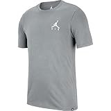 Jordan Nike Mens Air Embroidered T-Shirt Carbon Heather/White AH5296-091 Size Small