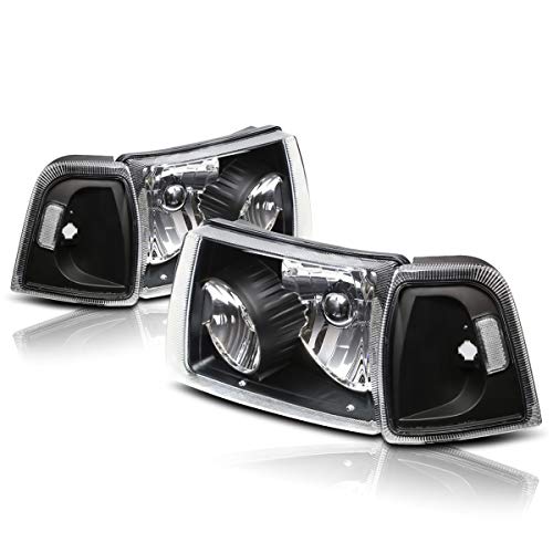 PM PERFORMOTOR PMHL-FRAN-0111-OH-BC Black Housing Clear Lens Pair of Headlights Replacement [Compatible with 01-11 Ranger]