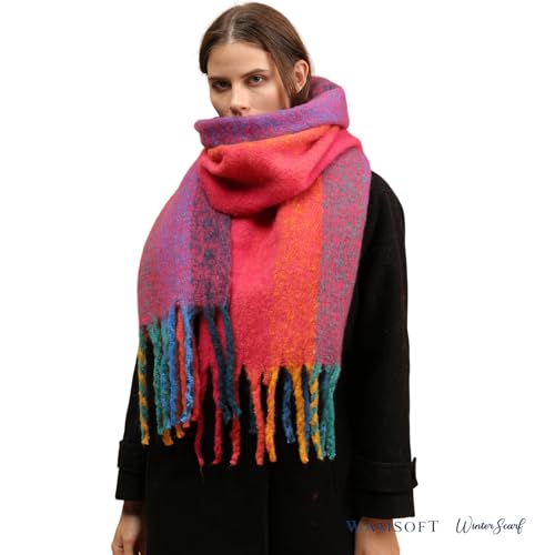 Women Winter Scarf Warm Soft Chunky Wrap Large Scarves Thick Shawl for Cold Weather4