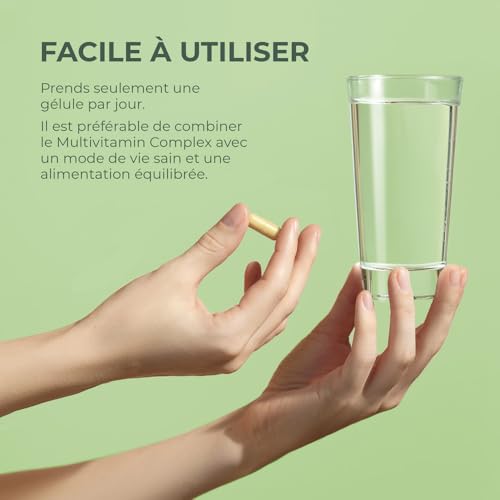 Complexe multivitaminé de Primal Harvest - Complément alimentaire quotidien à base de biotine, de zinc et de vitamines, à dosage élevé, pour hommes et femmes, 30 capsules – Image 4