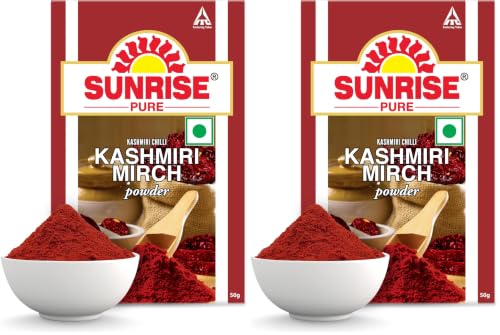 Image of Sunrise Pure Kashmiri Mirch Spice Powder Pouch, 50 gram (Pack of 2)