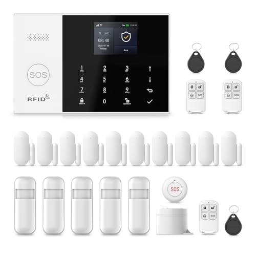 Home Alarm System Wireless,Wireless Security System with 4G SMS/Phone App Alerts,Door Alarms,Motion...