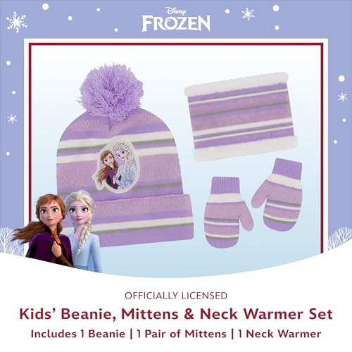 Disney Girls Toddler Winter Hat, Scarf And Mittens Set 2-4 Or Frozen Elsa & Anna Hat, Scarves And Kids Gloves Sets 4-72