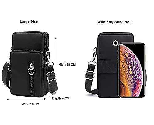 Cell Phone Purse Crossbody Bags Wristband Sports Armband For Samsung Galaxy S23 Ultra Note 20 S22 Ultra S21 S20 S10 Plus A53 A33 A03 A14 A13 A12 A52/ Moto G Stylus G Power/Google Pixel 7 6A (Black) #TOP4