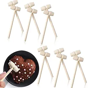 24 Pieces Wooden Crab Mallet Seafood Shellfish Wood Cracker Mini Wood Hammer Shell Cracker Accessories for Seafood Lobster Tool Leather Craft Jewelry Making Craft